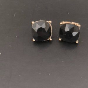 Black and gold stud earrings